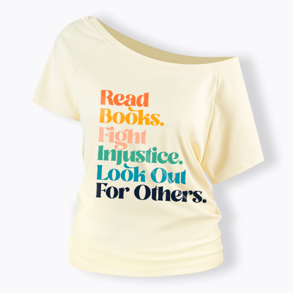 Read Banned Books Social Justice Off Shoulder T-Shirt