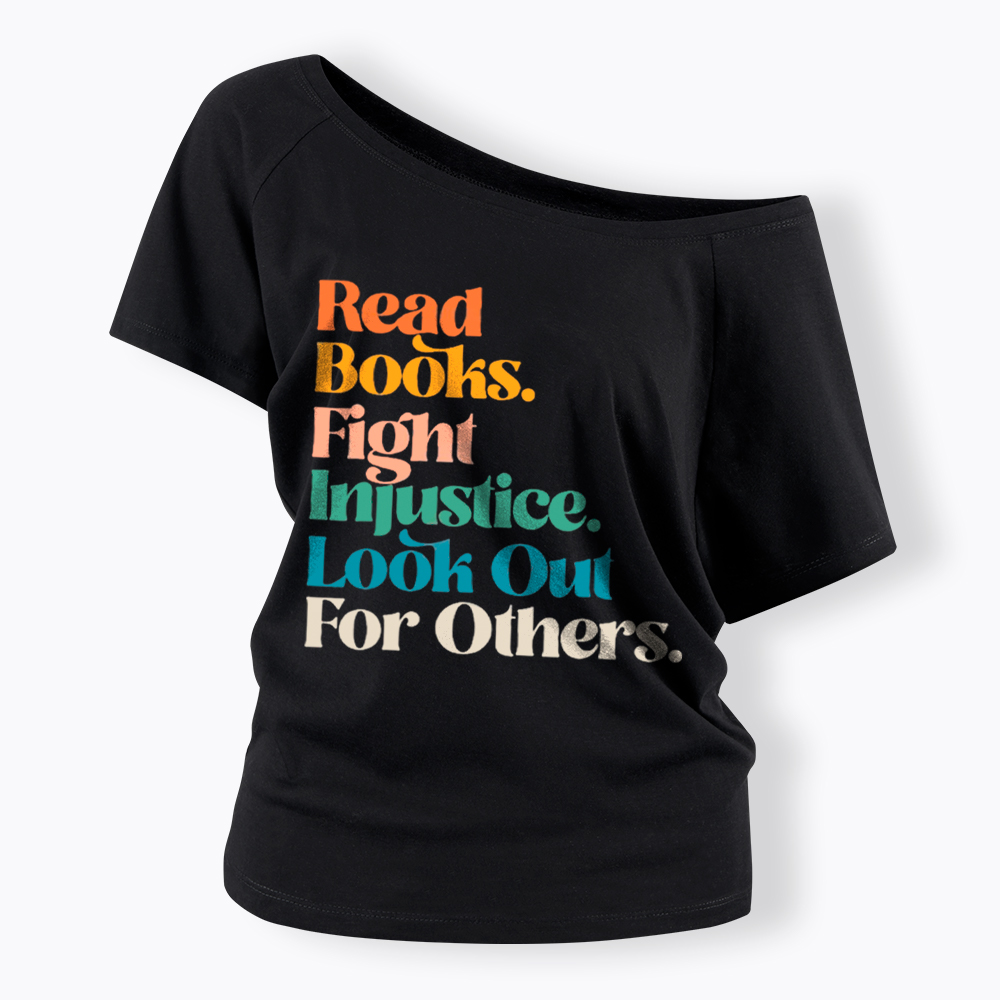 Read Banned Books Social Justice Off Shoulder T-Shirt