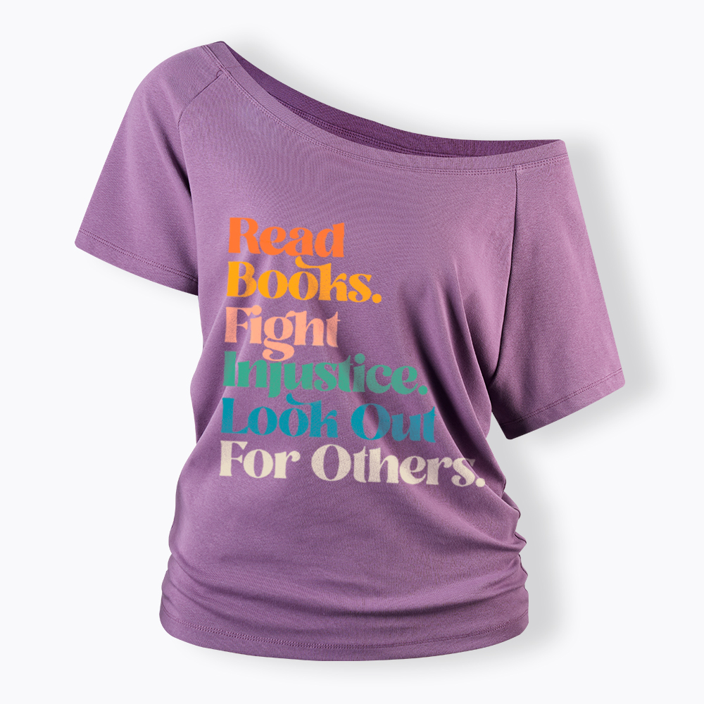 Read Banned Books Social Justice Off Shoulder T-Shirt