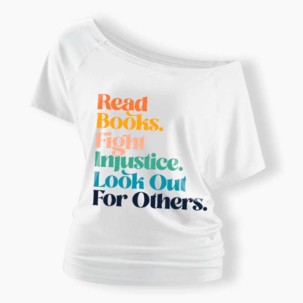 Read Banned Books Social Justice Off Shoulder T-Shirt