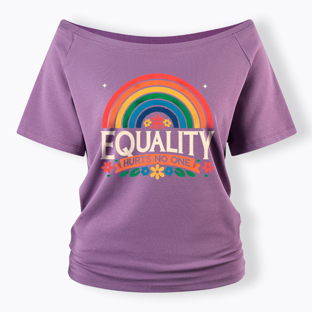 Equality Hurts No One Rainbow Pride Off Shoulder T-Shirt
