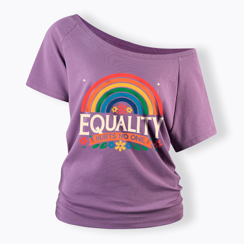 Equality Hurts No One Rainbow Pride Off Shoulder T-Shirt