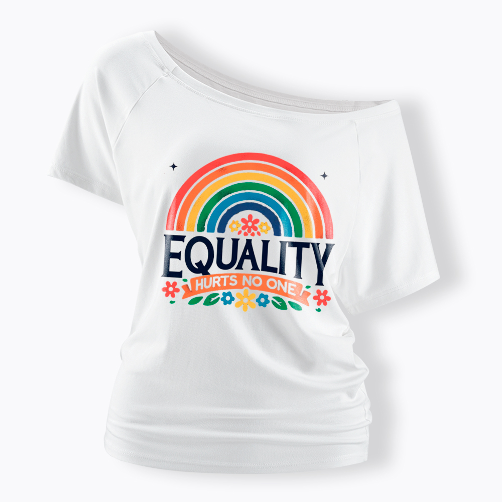 Equality Hurts No One Rainbow Pride Off Shoulder T-Shirt