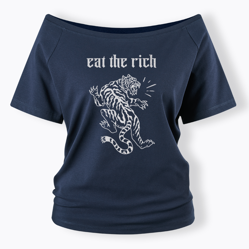 Eat The Rich Off Shoulder T-shirts
