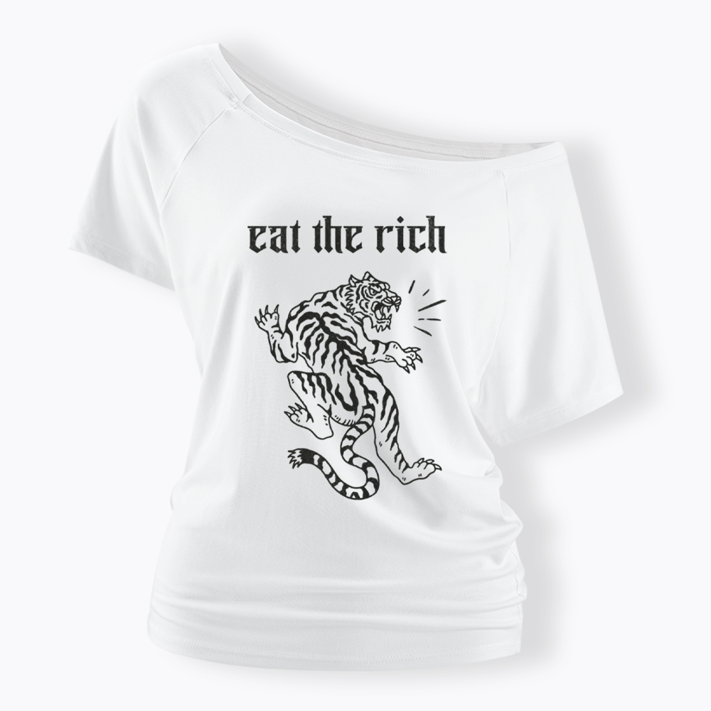 Eat The Rich Off Shoulder T-shirts