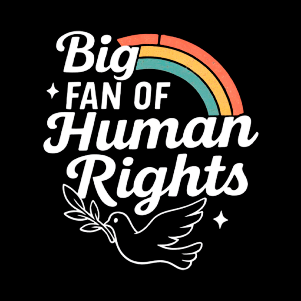 Big Fan of Human Rights Rainbow Cropped T-Shirt