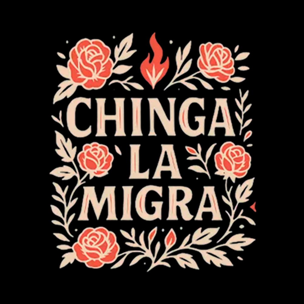 Chinga La Migra Off Shoulder T-Shirt