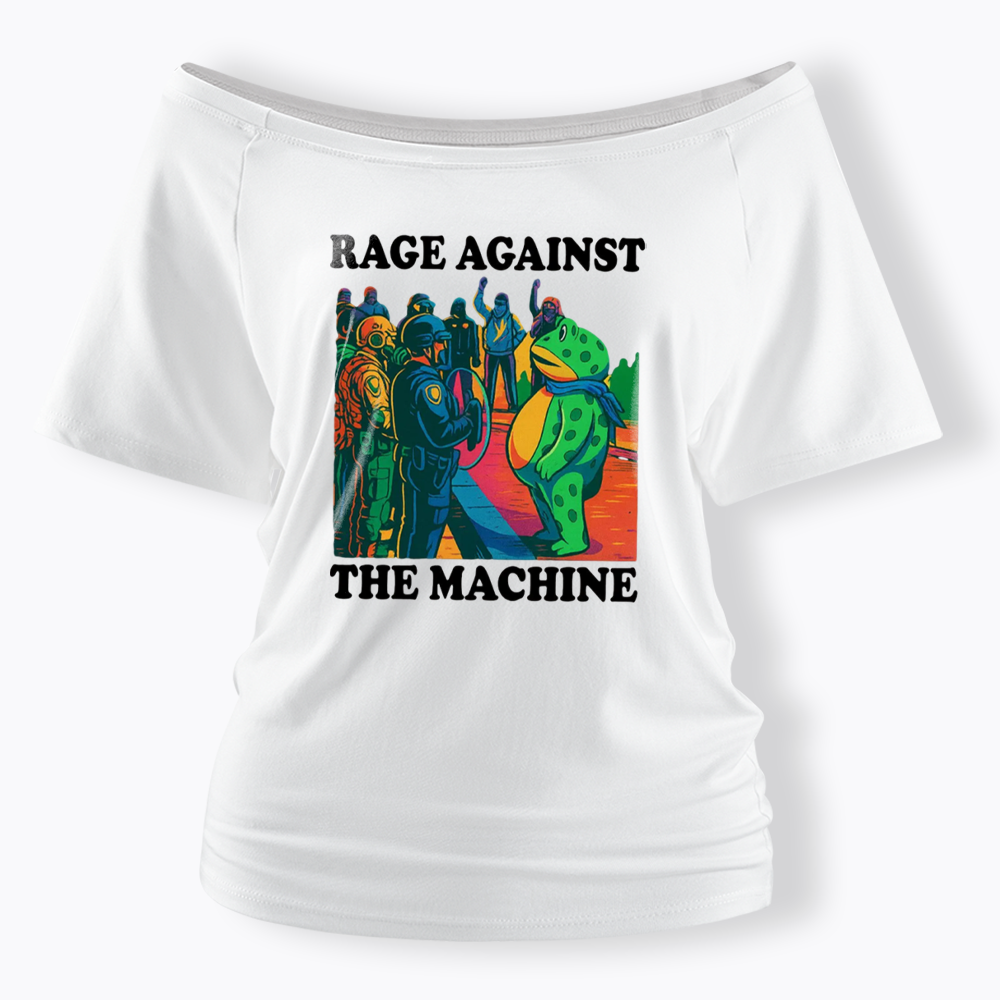 Comfort Colors Portland Frog Protest Off Shoulder T-shirts