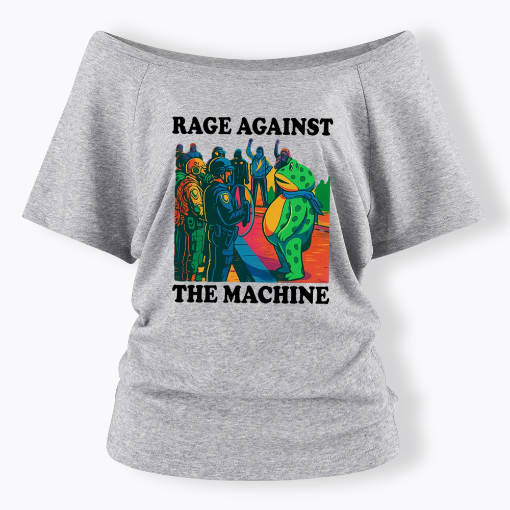 Comfort Colors Portland Frog Protest Off Shoulder T-shirts
