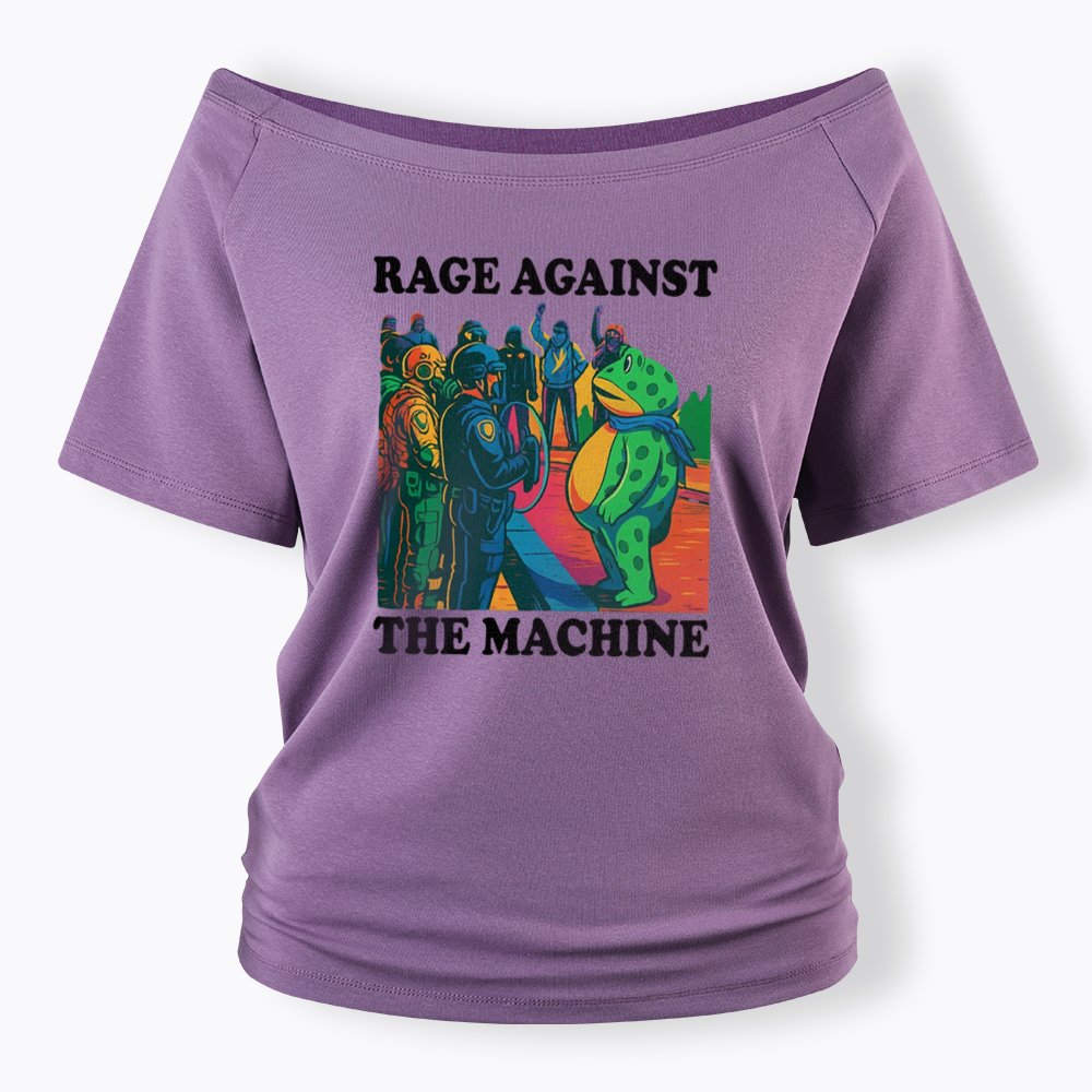 Comfort Colors Portland Frog Protest Off Shoulder T-shirts