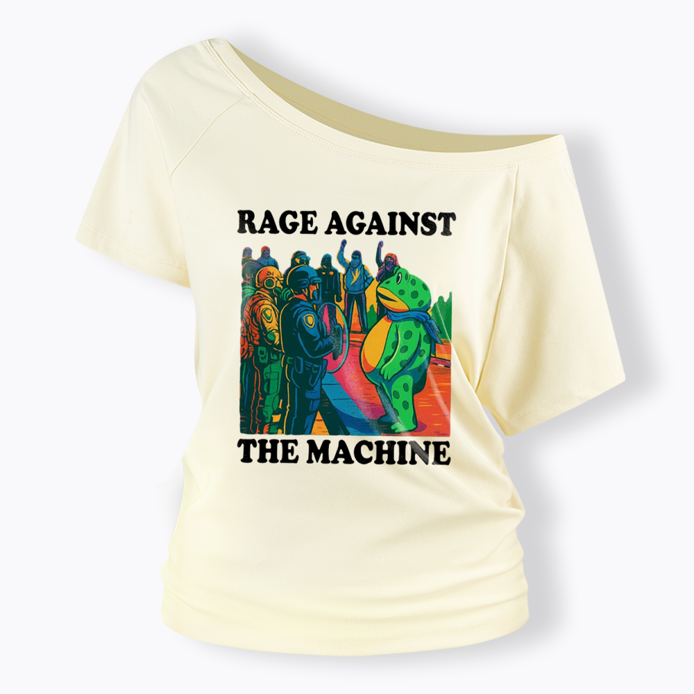 Comfort Colors Portland Frog Protest Off Shoulder T-shirts