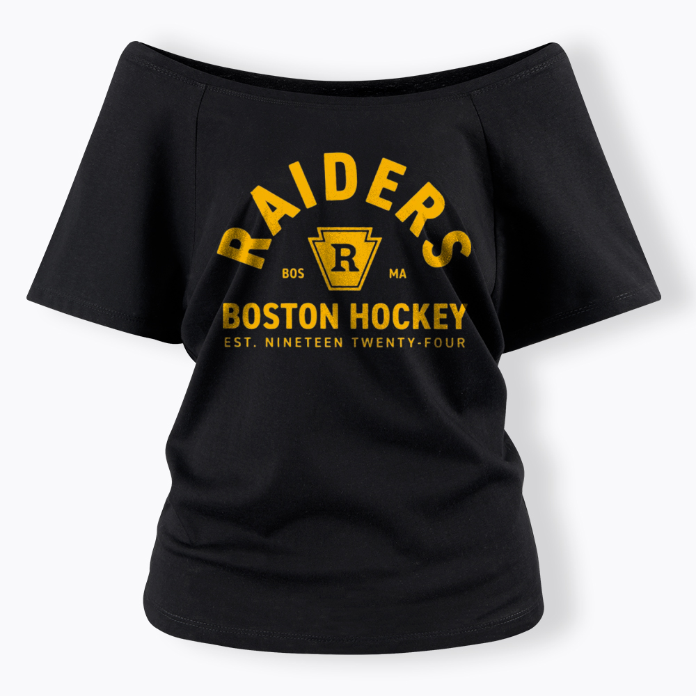 Boston Raiders Hockey Off Shoulder T-Shirt