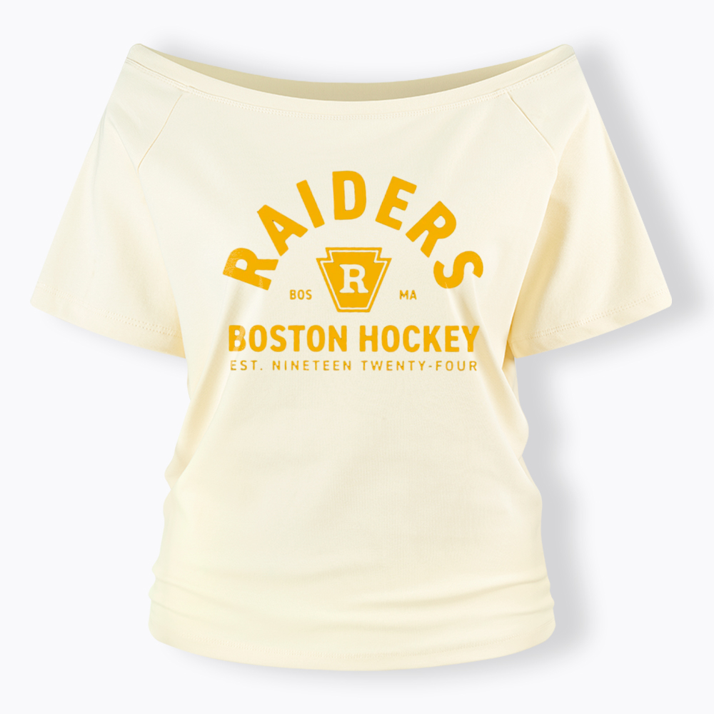 Boston Raiders Hockey Off Shoulder T-Shirt