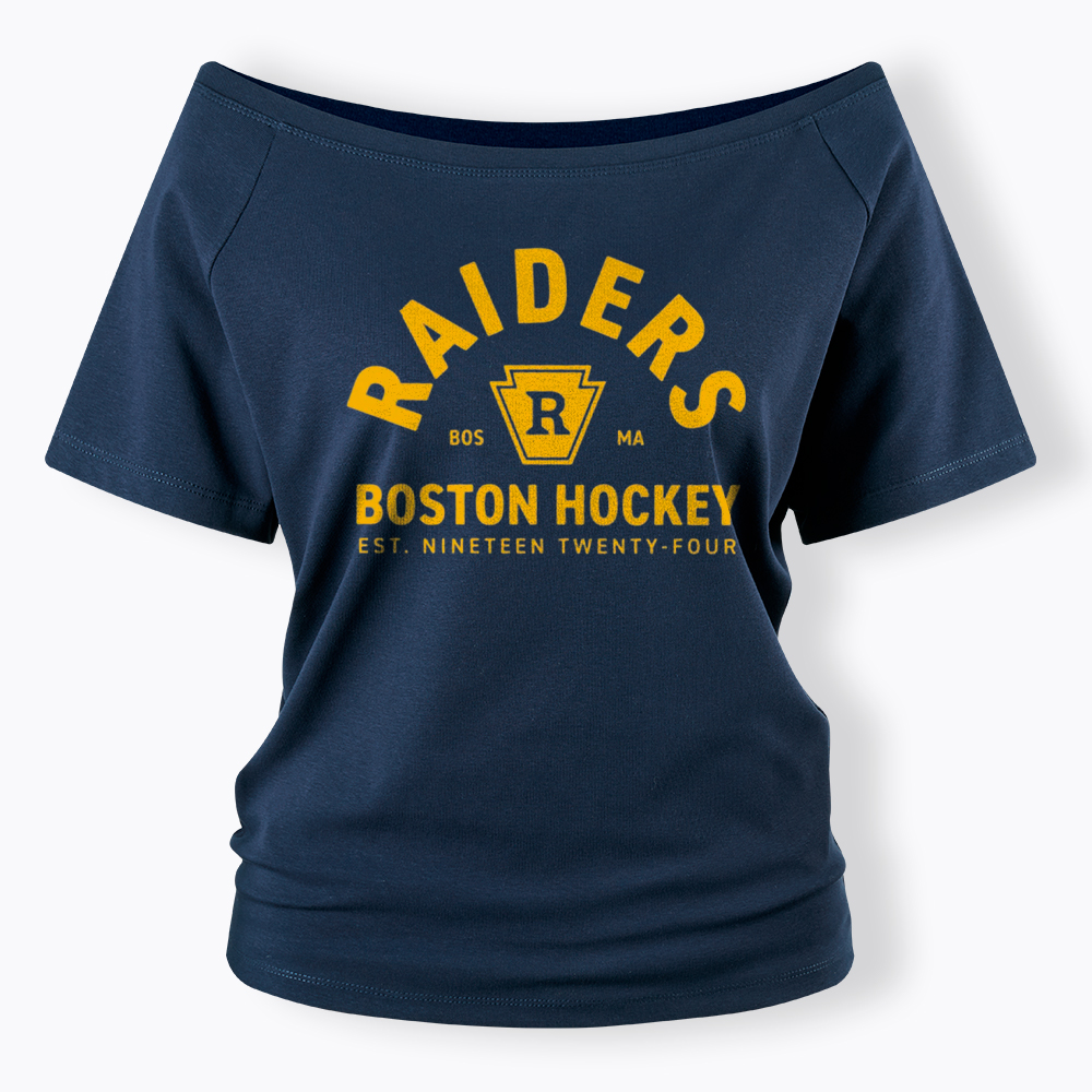 Boston Raiders Hockey Off Shoulder T-Shirt