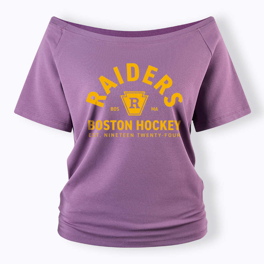 Boston Raiders Hockey Off Shoulder T-Shirt