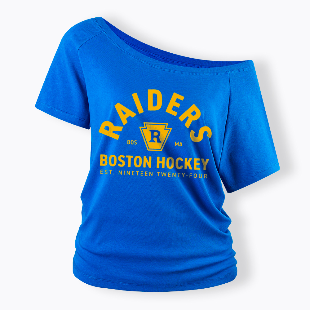 Boston Raiders Hockey Off Shoulder T-Shirt