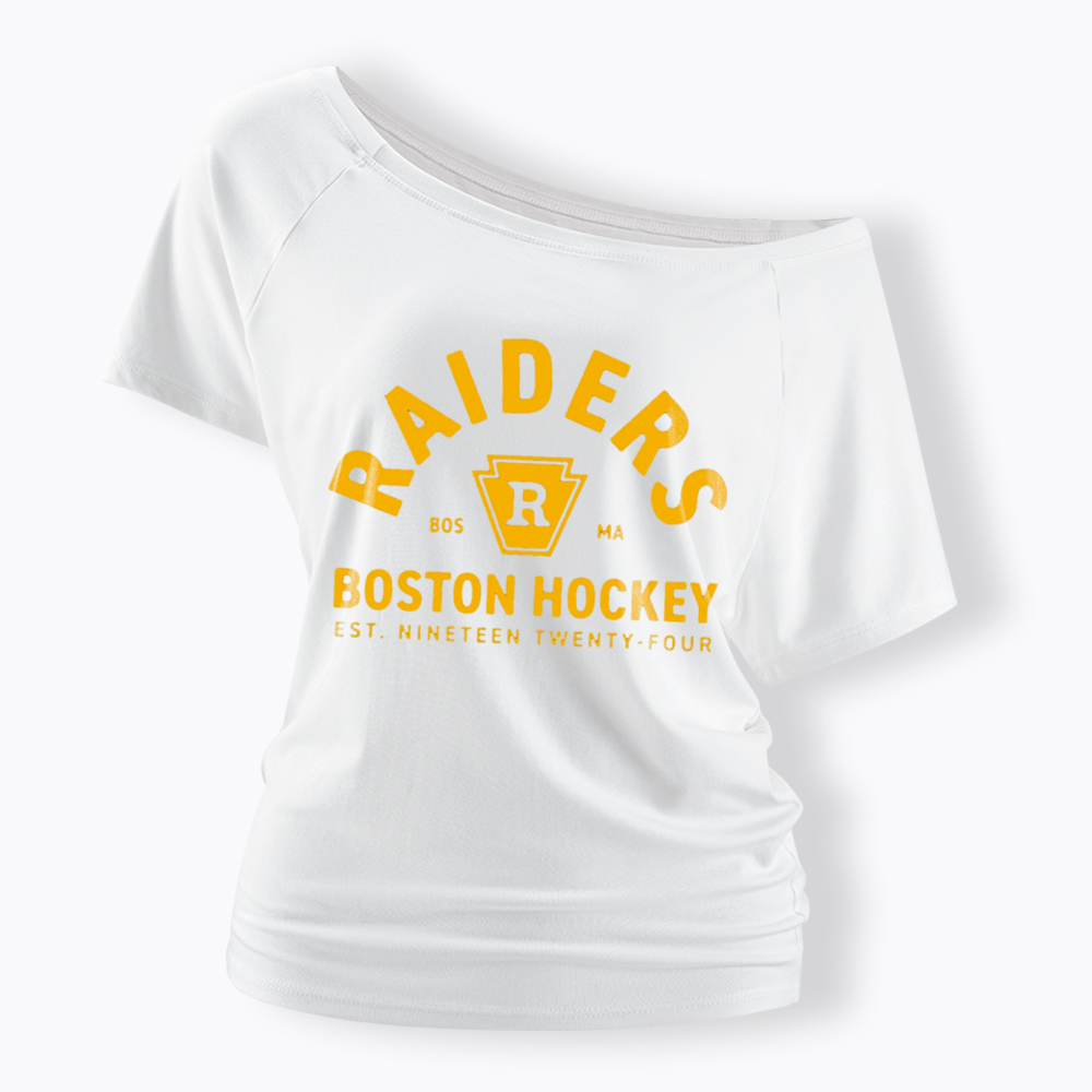 Boston Raiders Hockey Off Shoulder T-Shirt