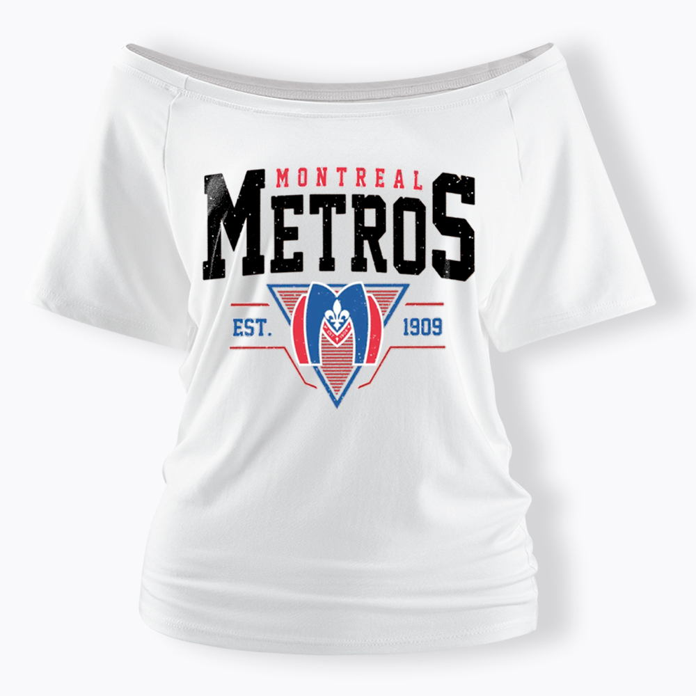 Montreal Metros Hockey Off Shoulder T-Shirt