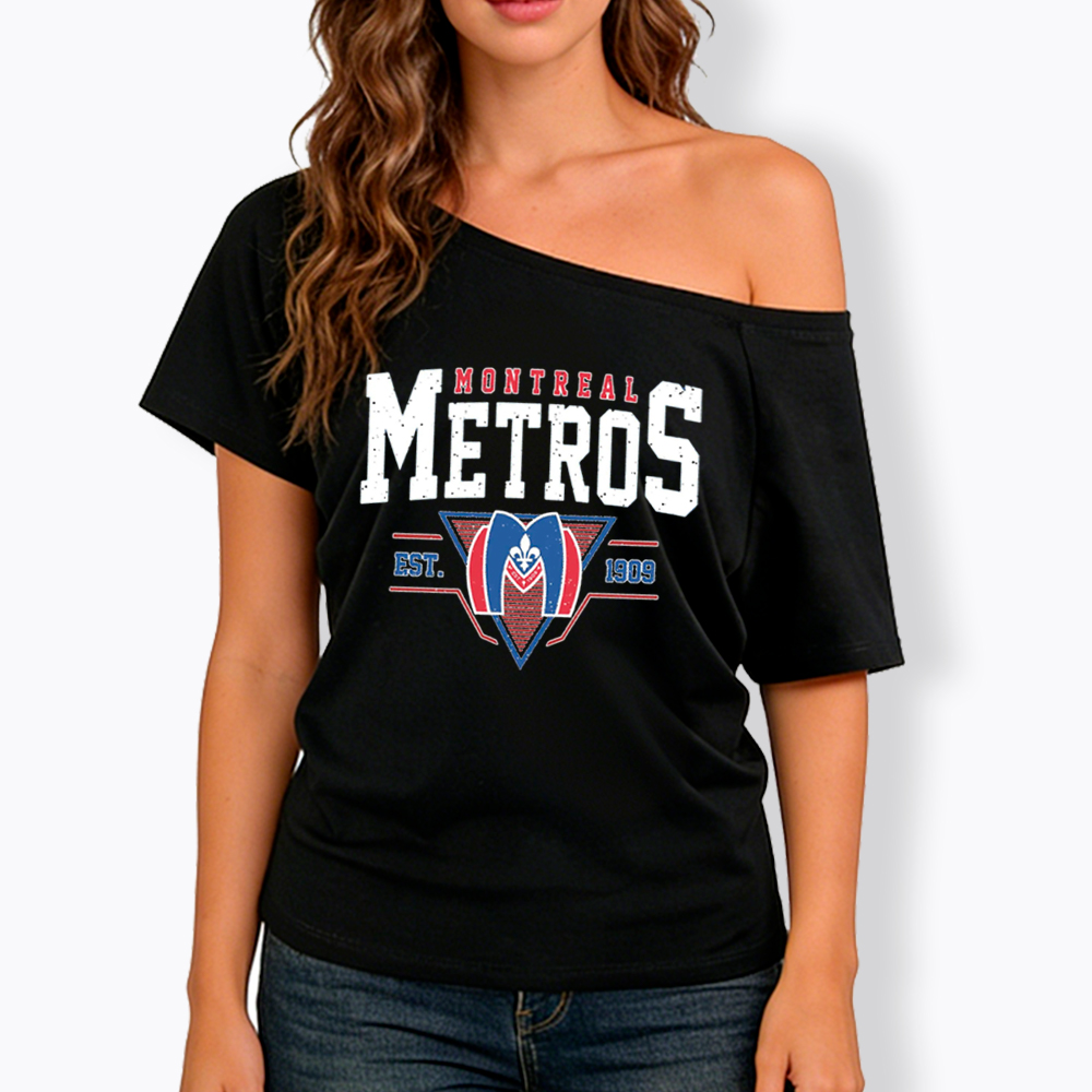 Montreal Metros Hockey Off Shoulder T-Shirt