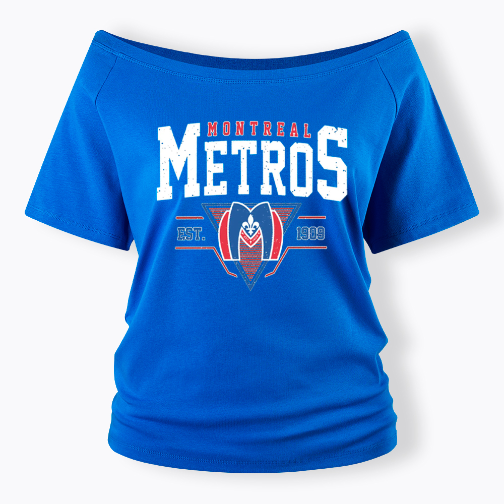 Montreal Metros Hockey Off Shoulder T-Shirt