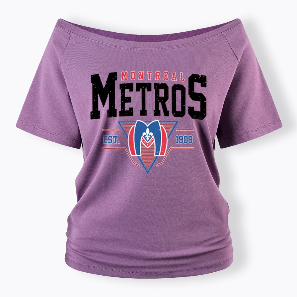 Montreal Metros Hockey Off Shoulder T-Shirt
