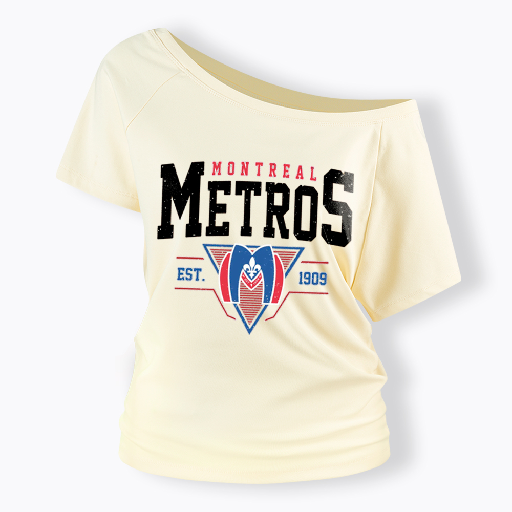Montreal Metros Hockey Off Shoulder T-Shirt