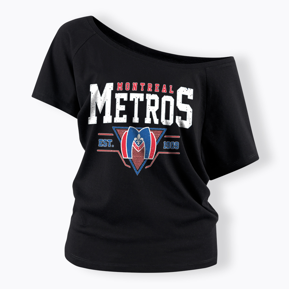 Montreal Metros Hockey Off Shoulder T-Shirt