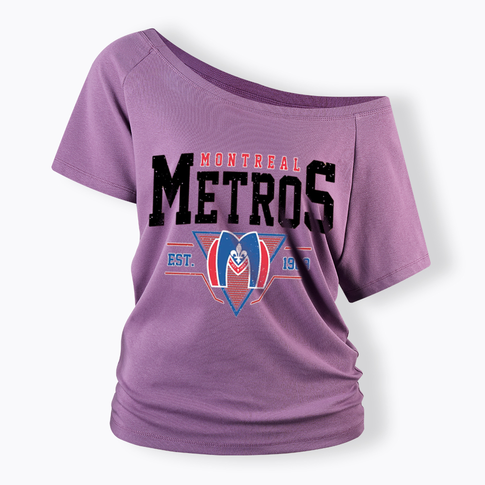 Montreal Metros Hockey Off Shoulder T-Shirt