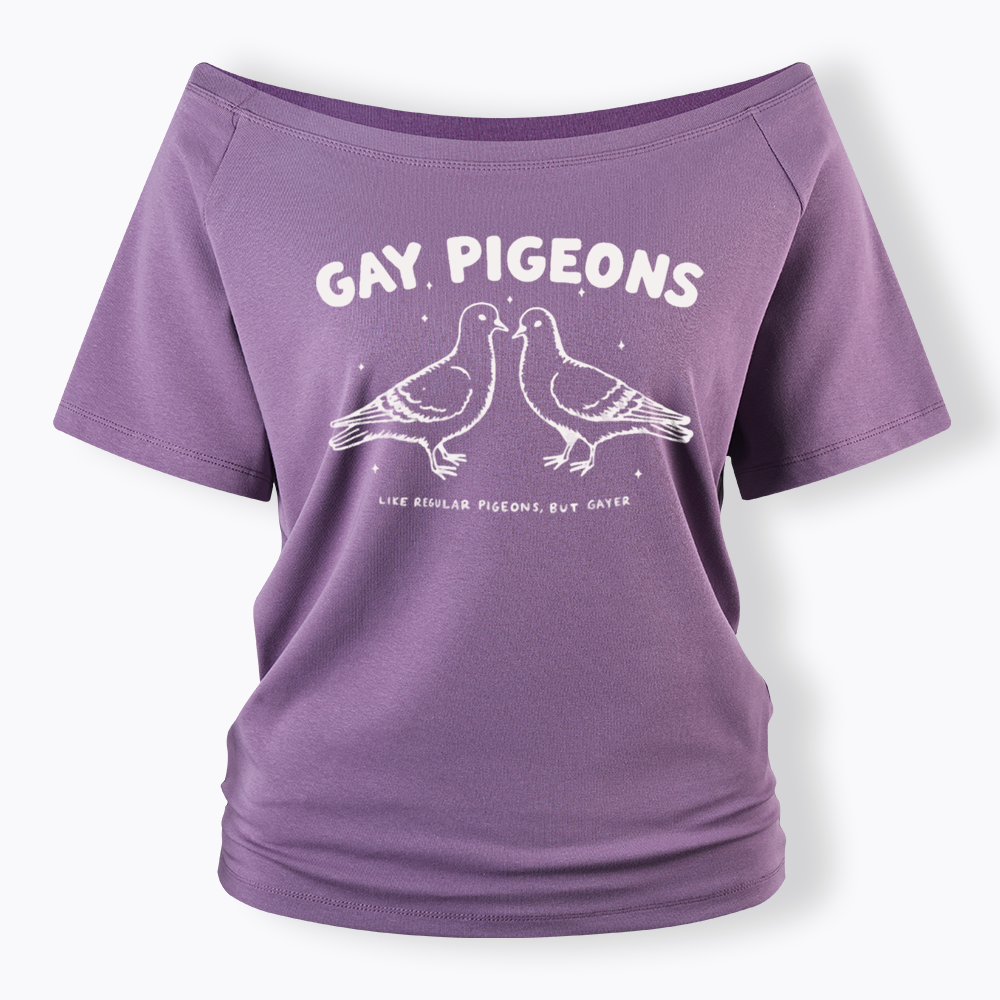 Gay Pigeons Off Shoulder T-shirts
