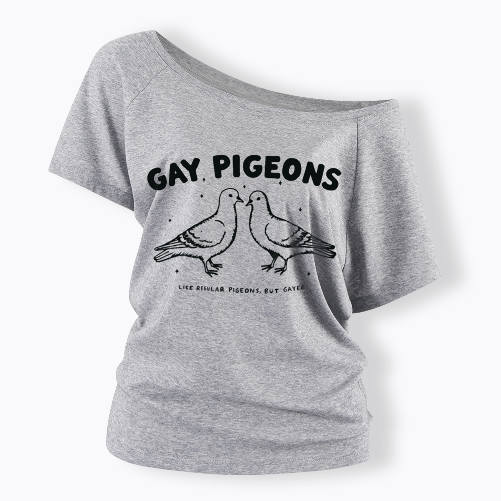 Gay Pigeons Off Shoulder T-shirts