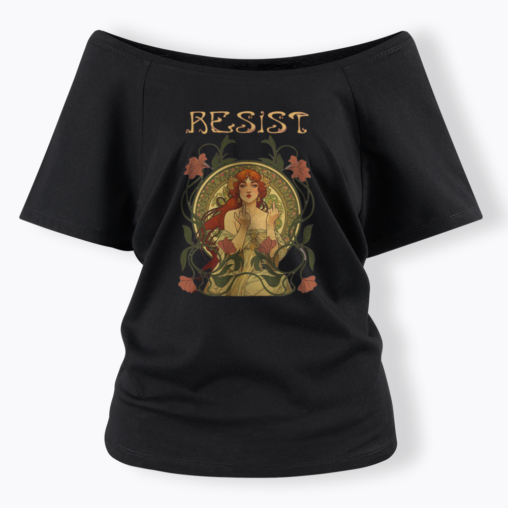 Resist Off Shoulder T-shirts