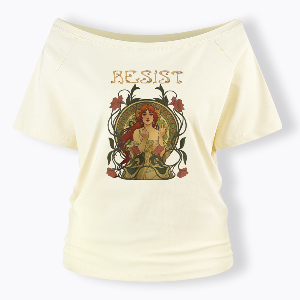 Resist Off Shoulder T-shirts