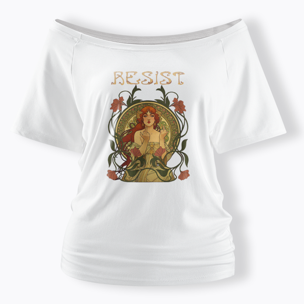 Resist Off Shoulder T-shirts