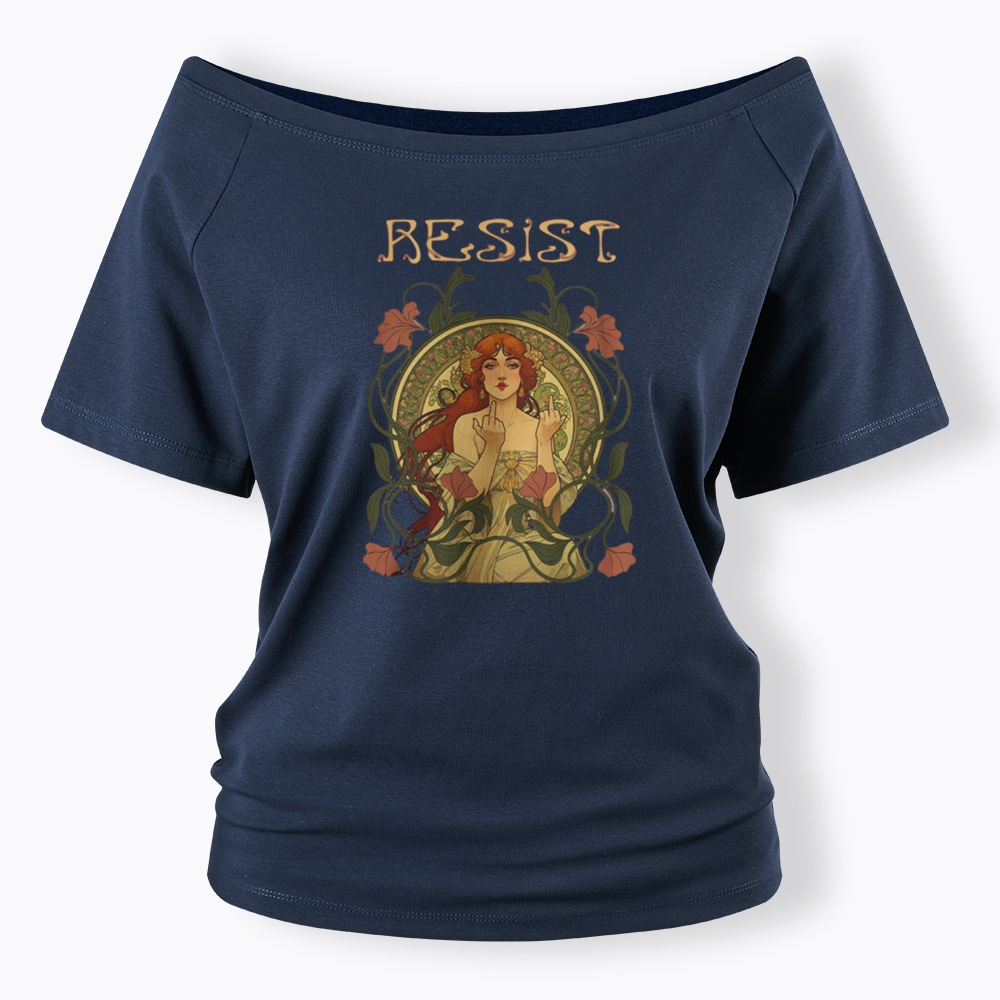 Resist Off Shoulder T-shirts
