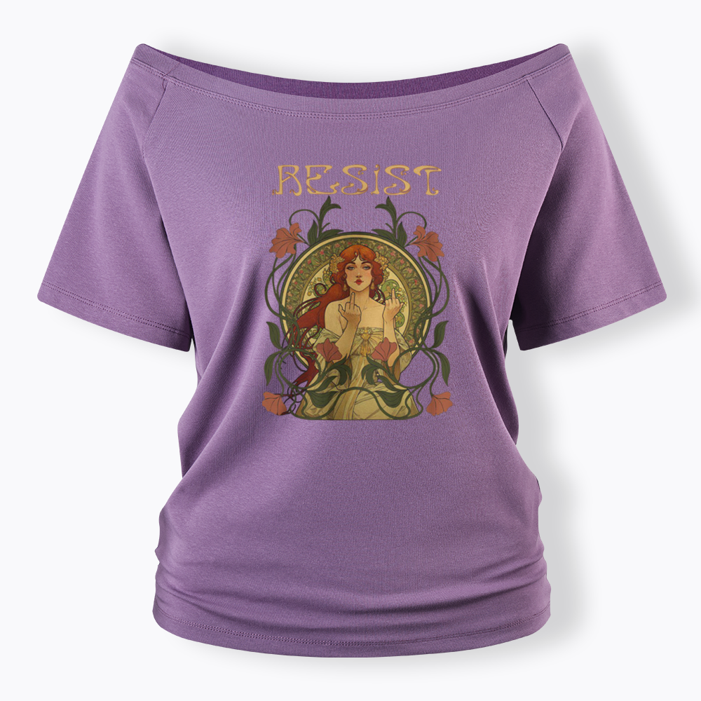 Resist Off Shoulder T-shirts