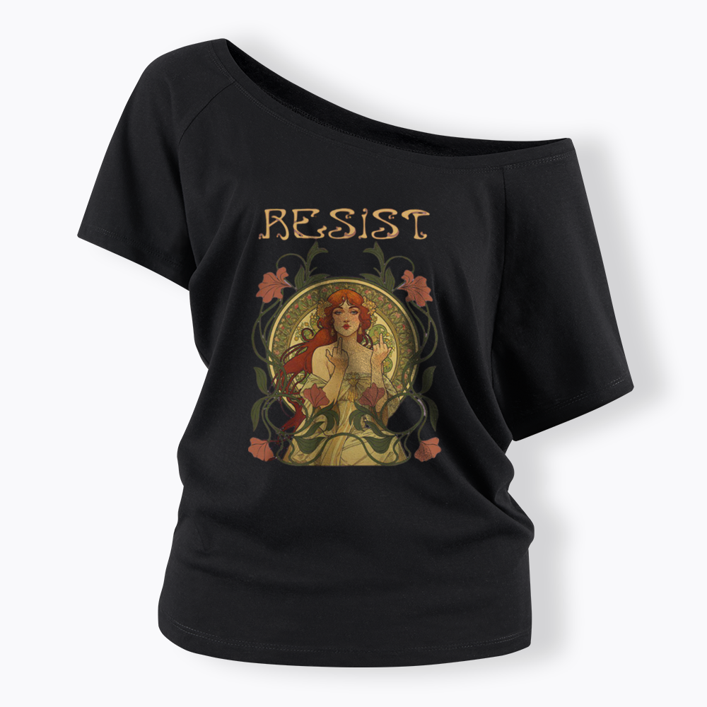 Resist Off Shoulder T-shirts