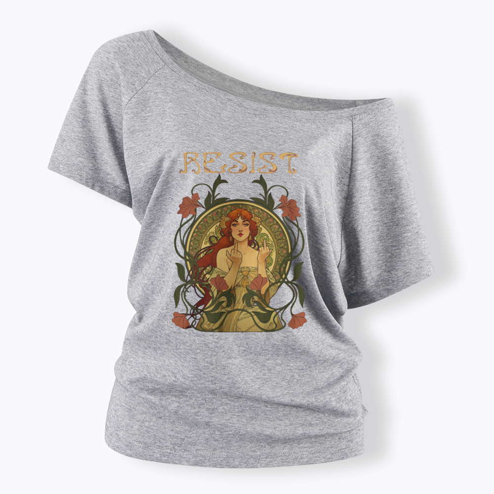 Resist Off Shoulder T-shirts