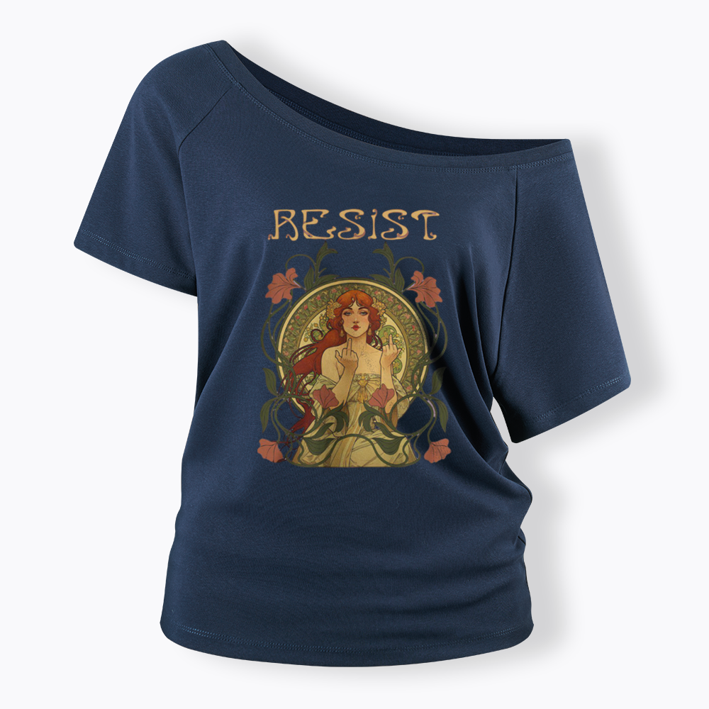 Resist Off Shoulder T-shirts