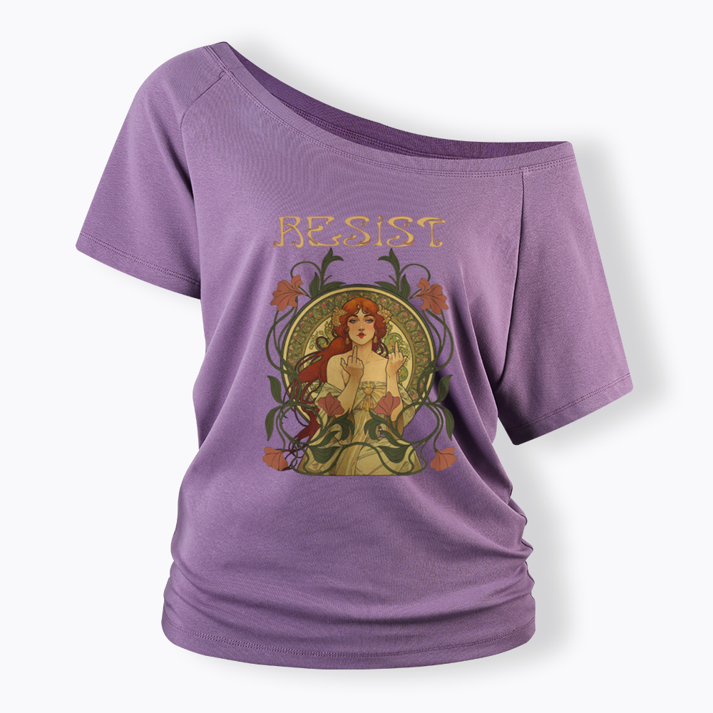 Resist Off Shoulder T-shirts