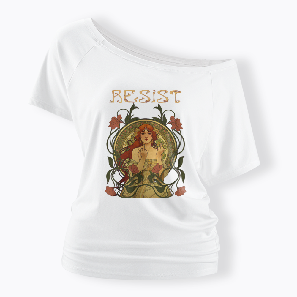 Resist Off Shoulder T-shirts