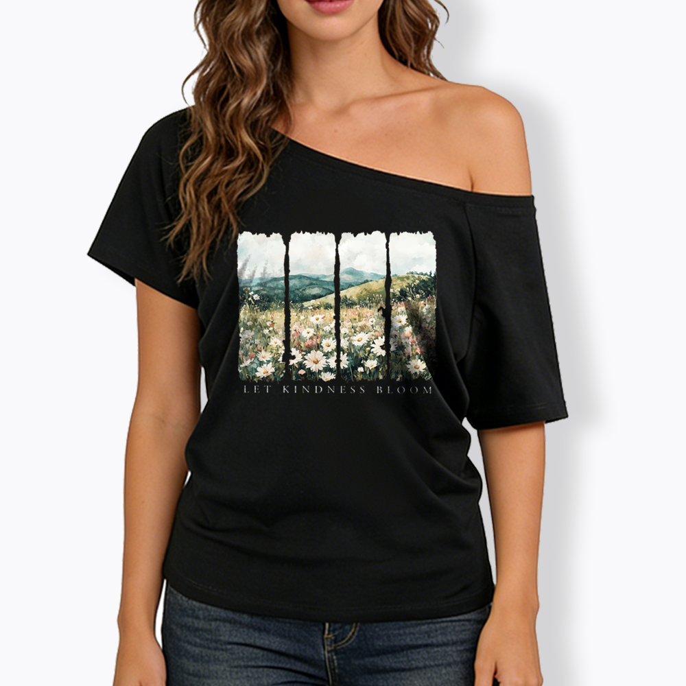 Let Kindness Bloom Off Shoulder T-shirts