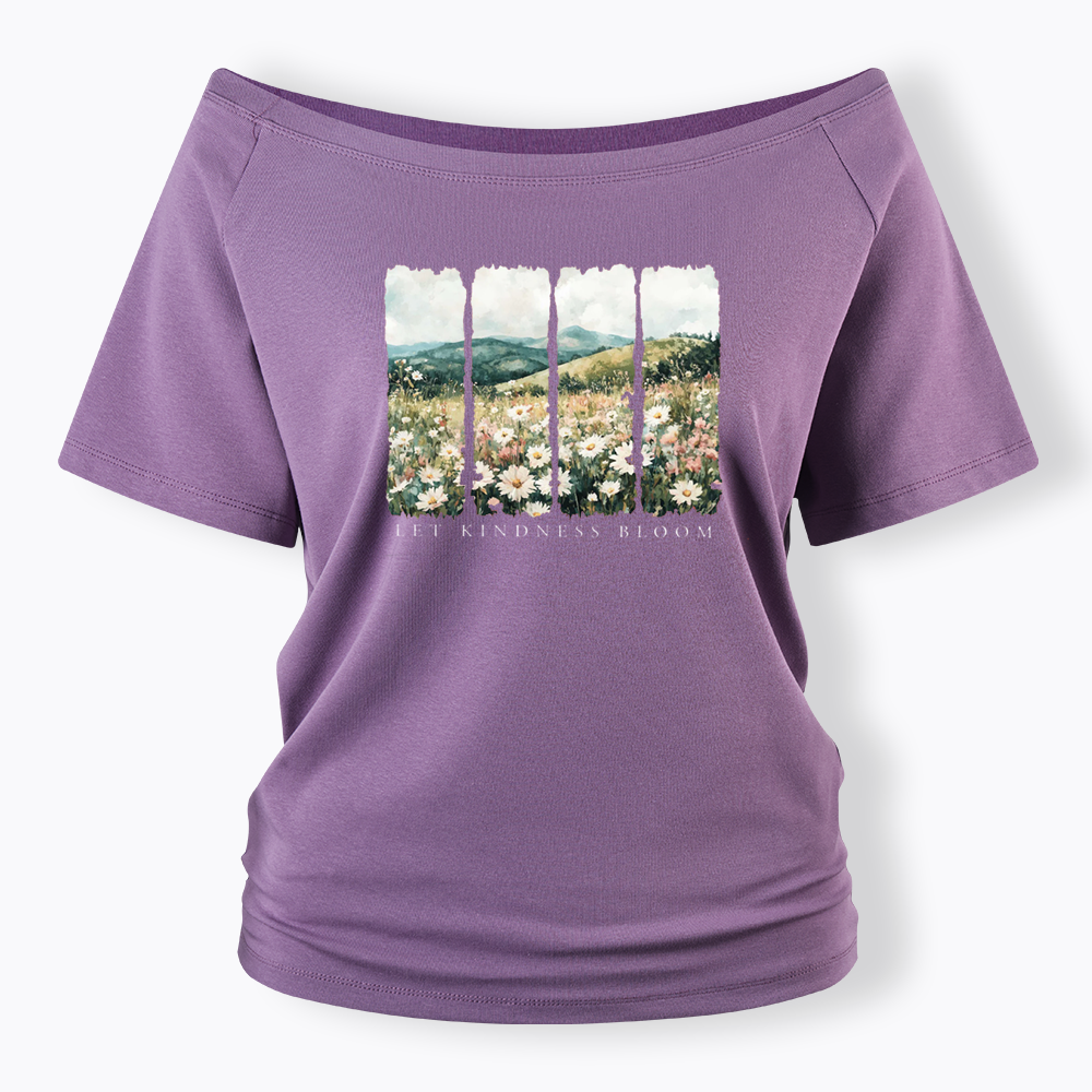 Let Kindness Bloom Off Shoulder T-shirts