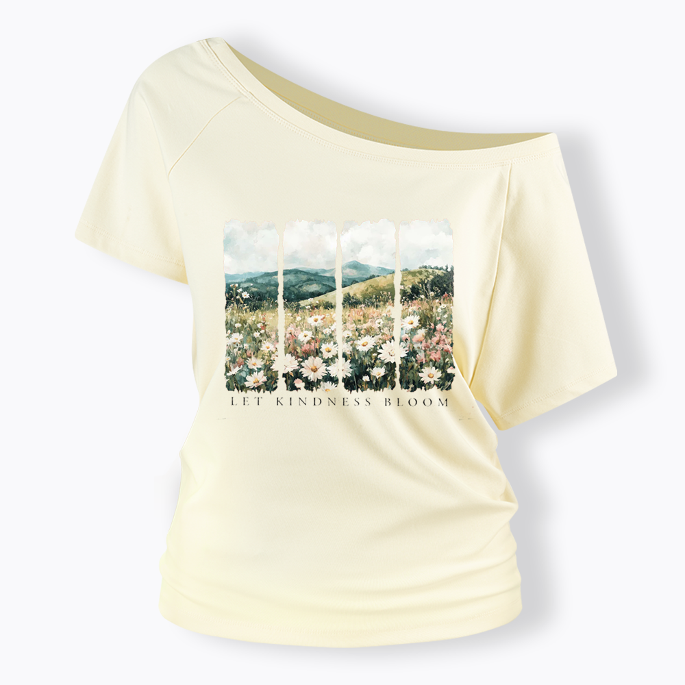 Let Kindness Bloom Off Shoulder T-shirts