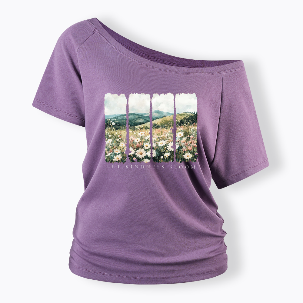 Let Kindness Bloom Off Shoulder T-shirts