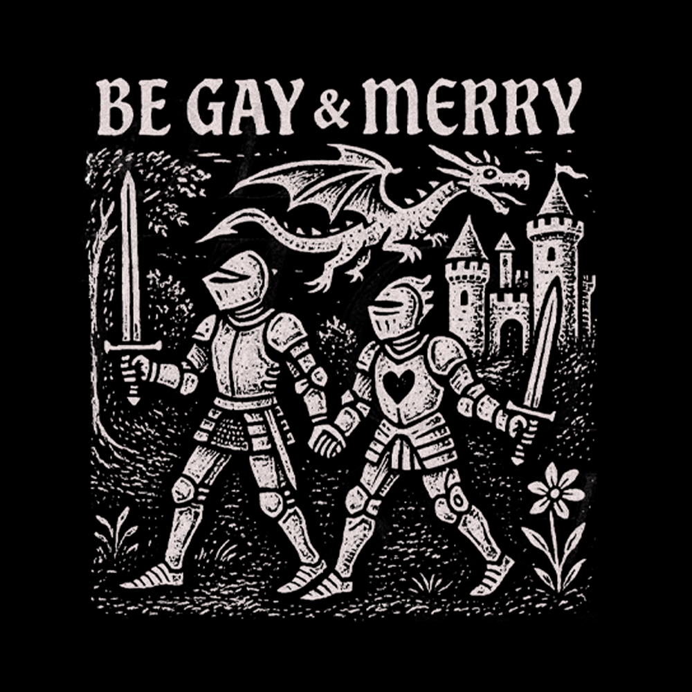 Be Gay & Merry Medieval Off Shoulder T-Shirt