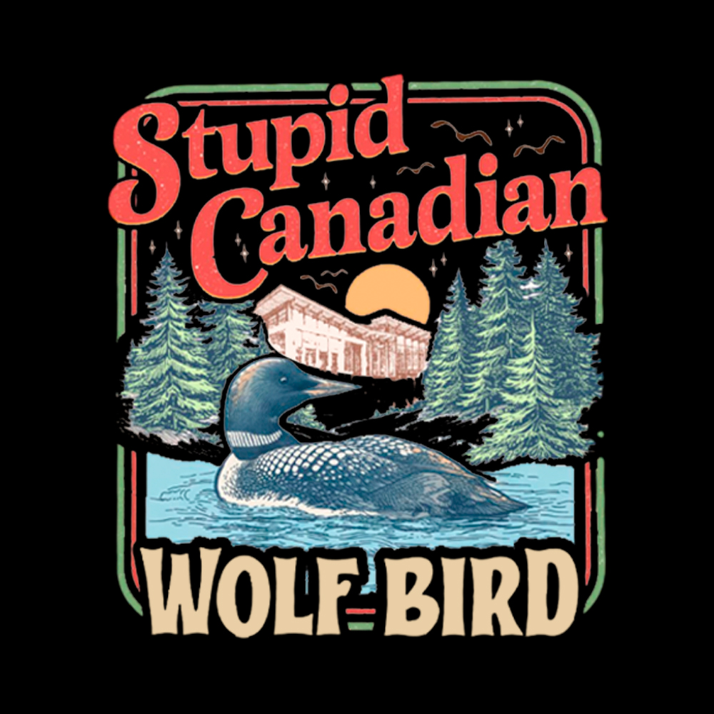 Stupid Canadian Wolf-Bird Cropped T-Shirt