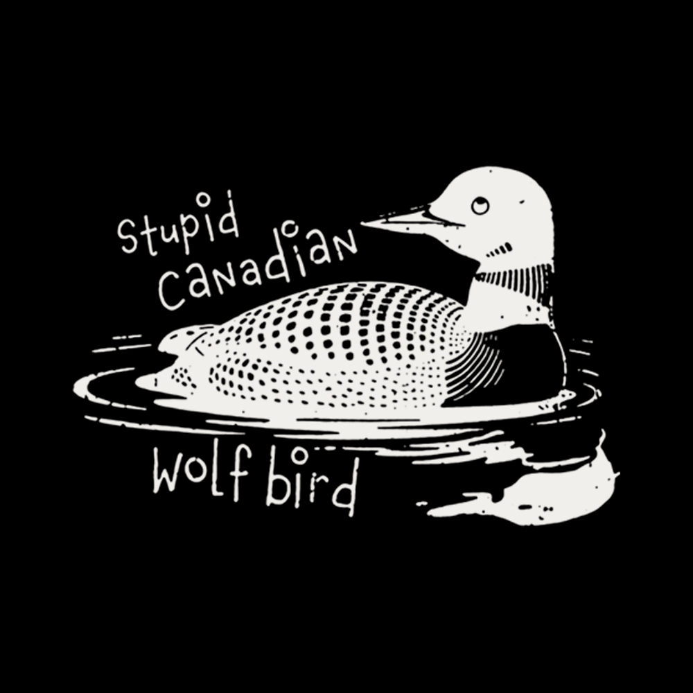 Stupid Canadian Wolf Bird Sarcastic Animal Cropped T-Shirt