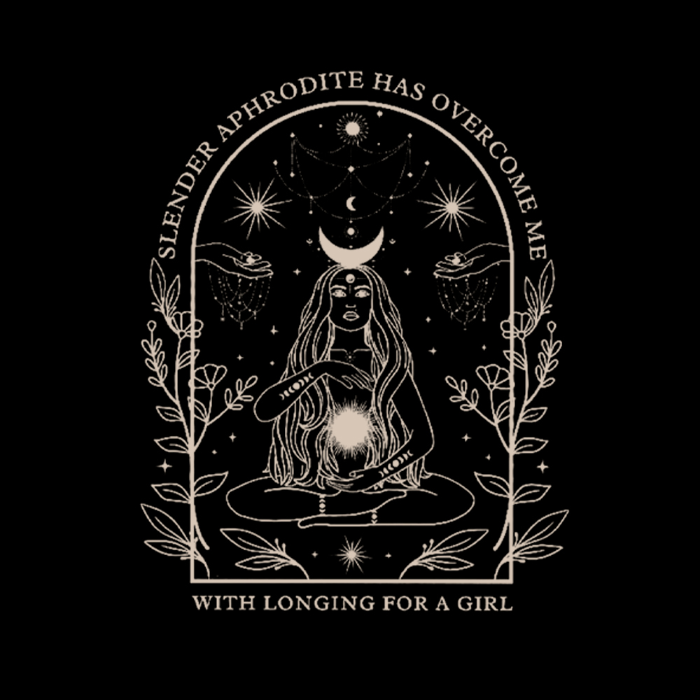 Slender Aphrodite Has Overcome Me with Longing for a Girl Off Shoulder T-Shirt