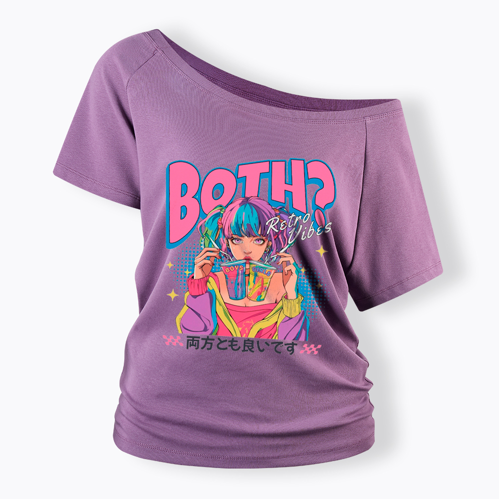 Bisexual Pride Why Not Both Off Shoulder T-Shirt