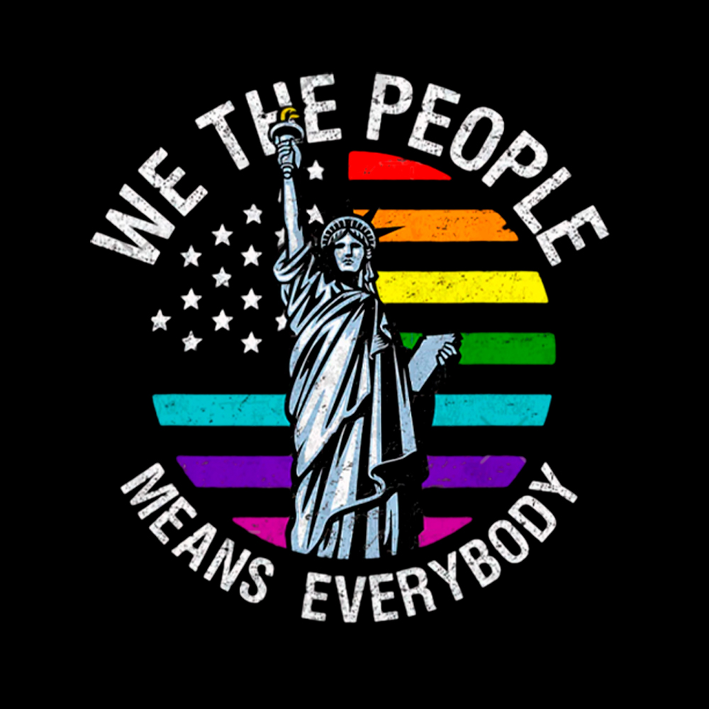 We The People Means Everyone Vintage LGBT Gay Cropped T-Shirt